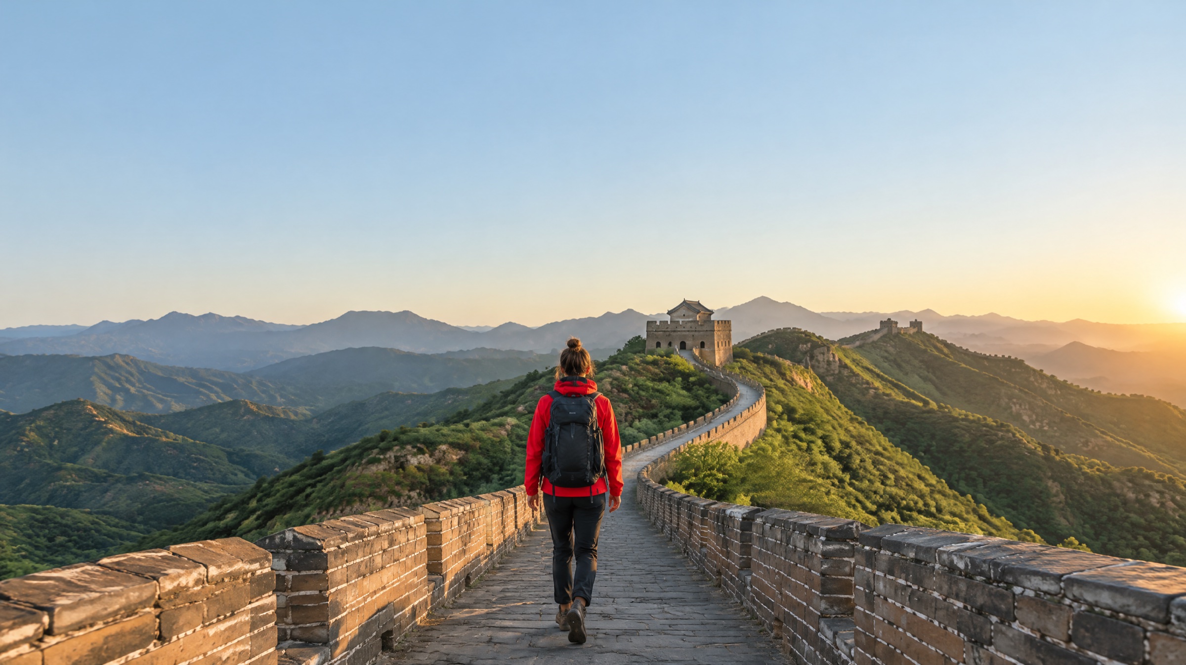 A traveller on the Great Wall